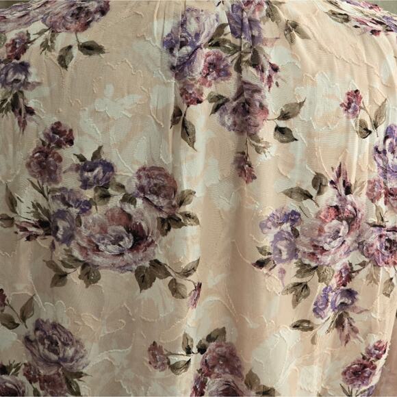 Joie Victorian Floral Print Long Sleeve Burnout Blouse Shirt Size Large New! - Picture 8 of 11